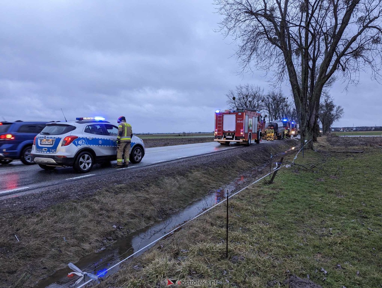 Pożar mleczarki na DK 53 [06.02.2024] - zdjęcie #1 - eOstroleka.pl