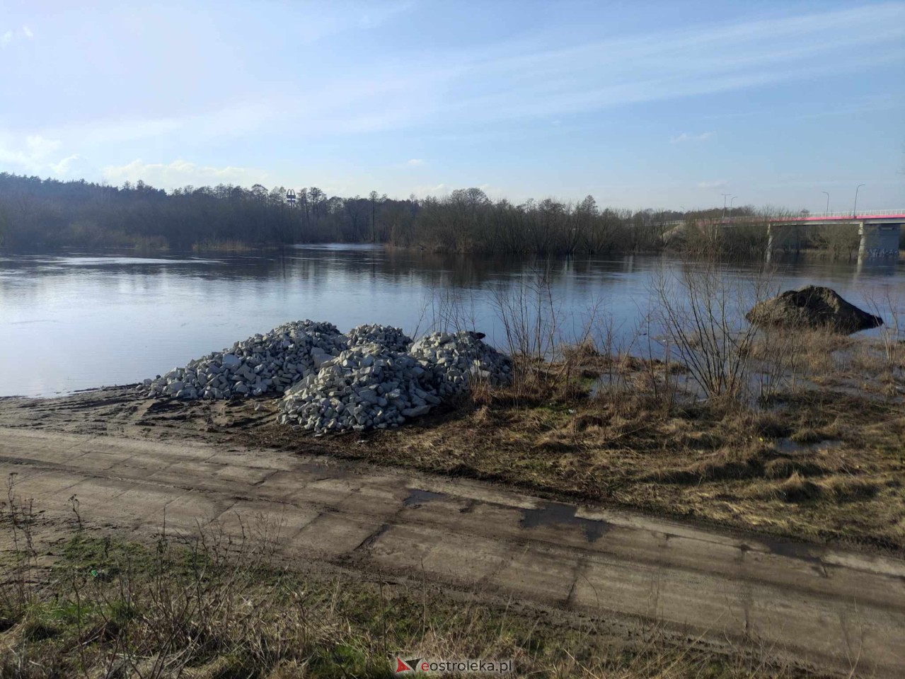 Wysoki stan rzeki Narew [25.02.2024] - zdjęcie #63 - eOstroleka.pl