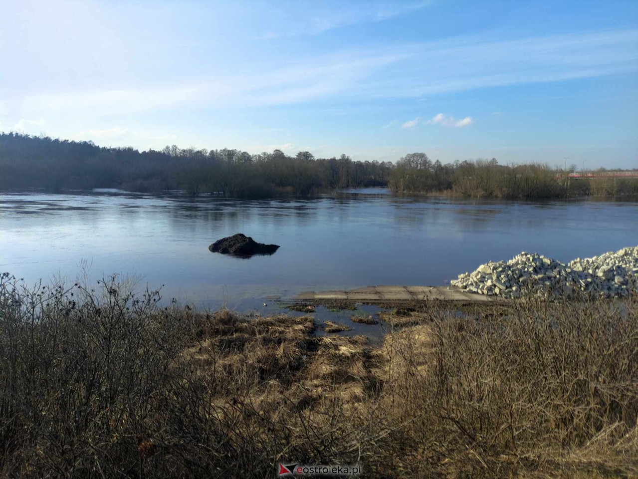 Wysoki stan rzeki Narew [25.02.2024] - zdjęcie #61 - eOstroleka.pl
