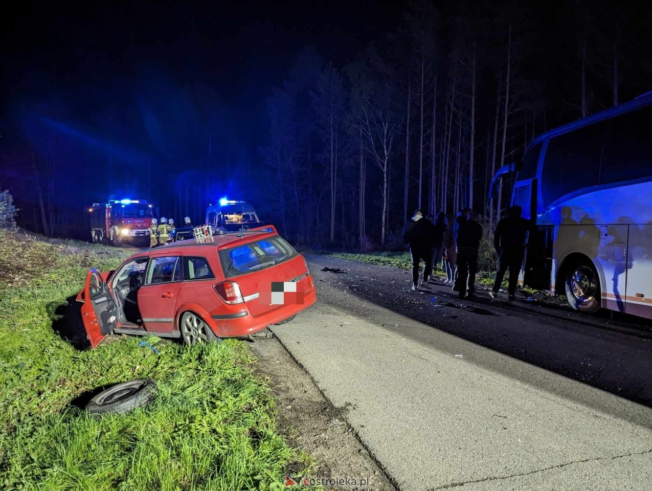 Kolizja na trasie Kadzidło-Jeglijowiec [20.04.2024] - zdjęcie #13 - eOstroleka.pl