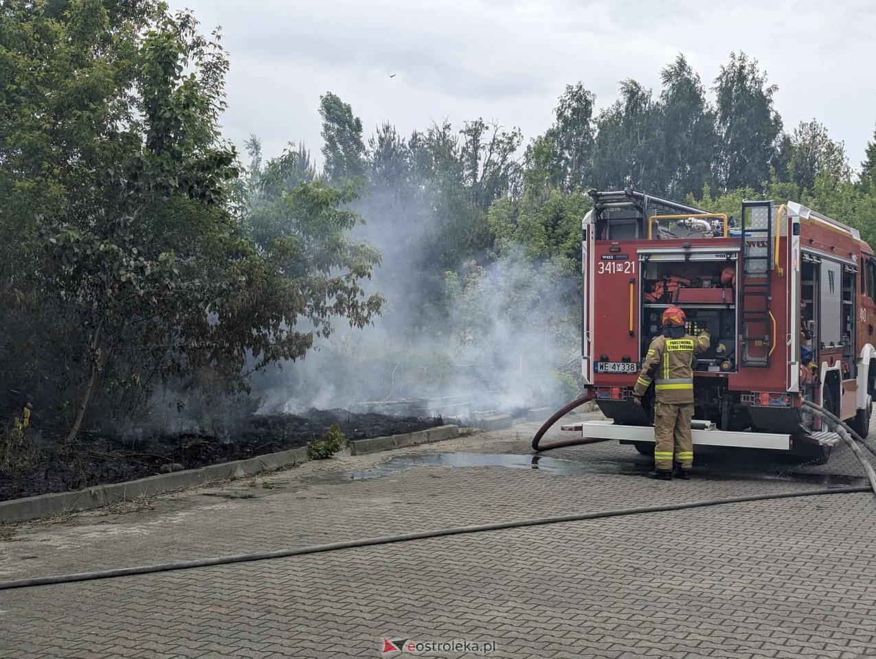 Pożar przy ulicy Ławskiej. Z ogniem walczyło kilkunastu strażaków [10.05.2024] - zdjęcie #8 - eOstroleka.pl