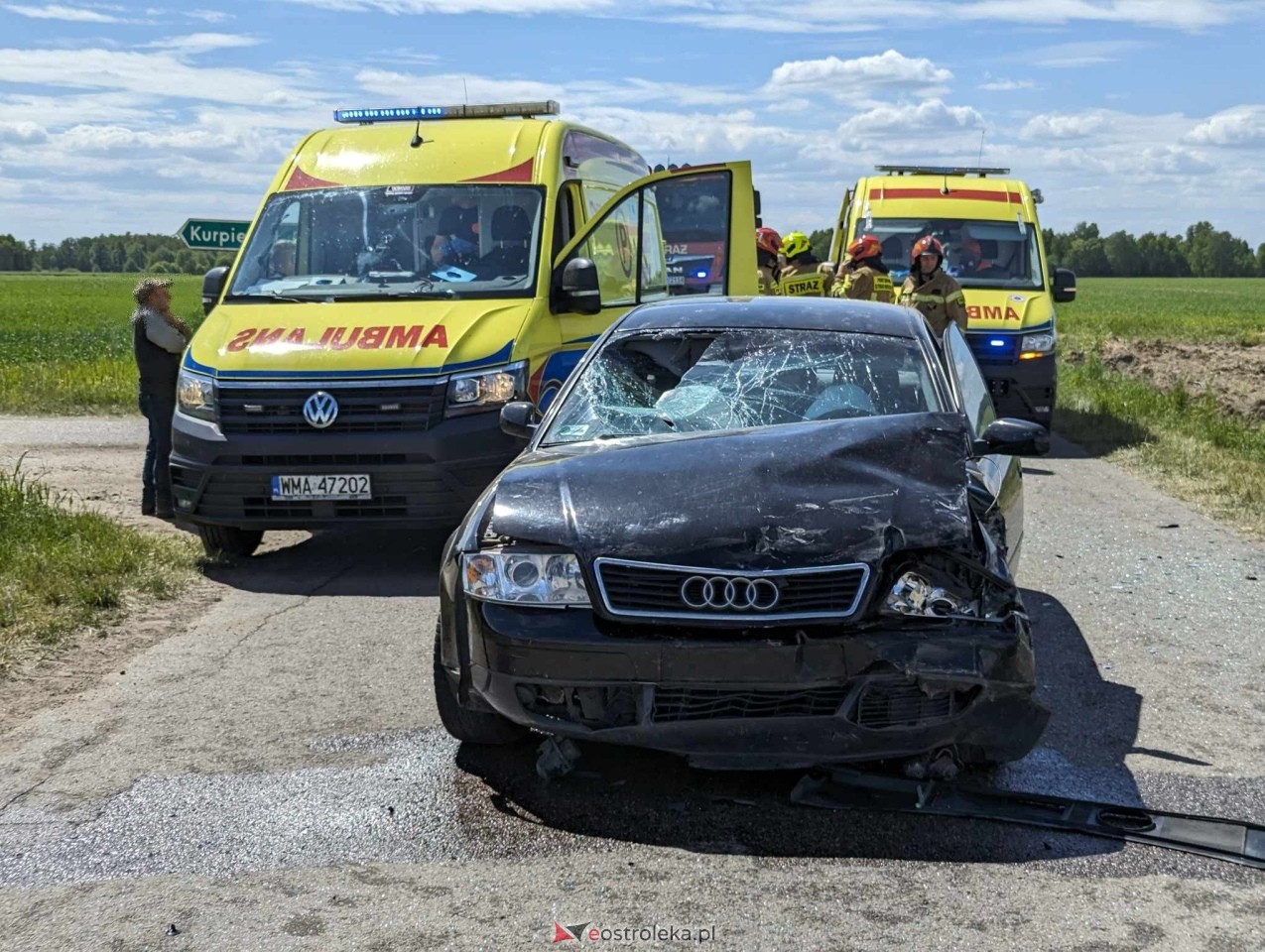 Wypadek w Kurpiach Szlacheckich [14.05.2024] - zdjęcie #2 - eOstroleka.pl
