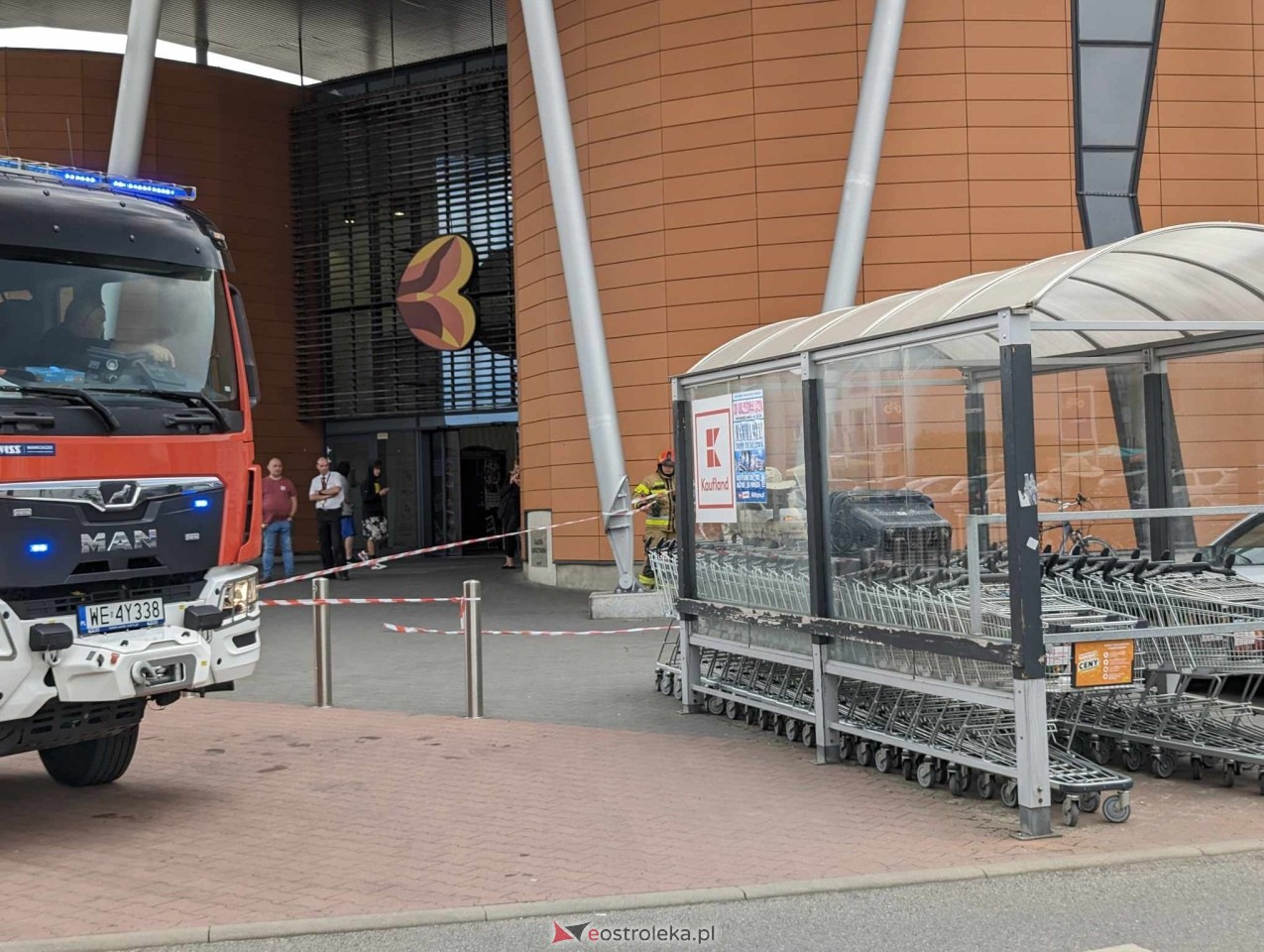 Pszczeli rój przed Galerią Bursztynową [13.06.2024] - zdjęcie #9 - eOstroleka.pl