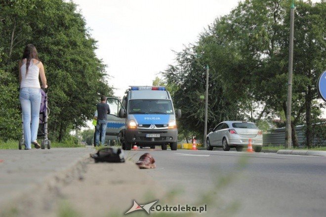 Potrącenie rowerzystyna ul. Goworowskiej (16.07.2011) - zdjęcie #6 - eOstroleka.pl