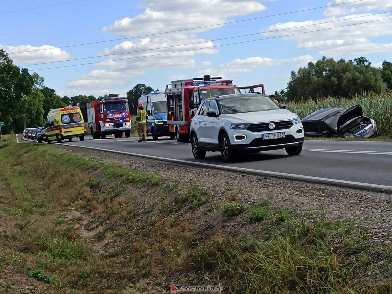 Wypadek w Antoniach na DK-53 [13.08.2024] - zdjęcie #4 - eOstroleka.pl