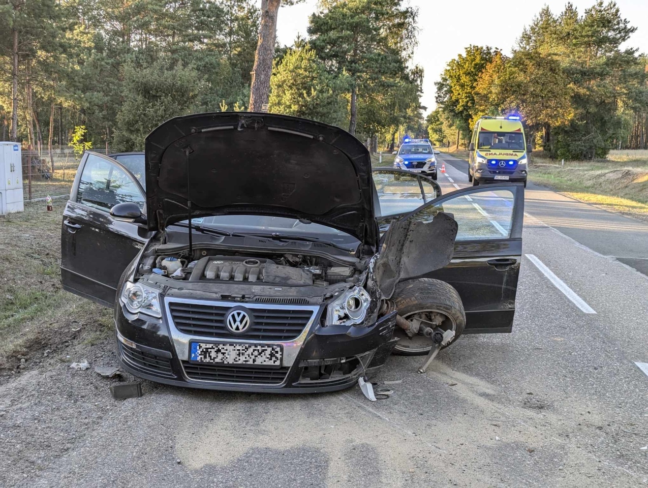 Wypadek na DK53 w Wydmusach [14.08.2024] - zdjęcie #17 - eOstroleka.pl