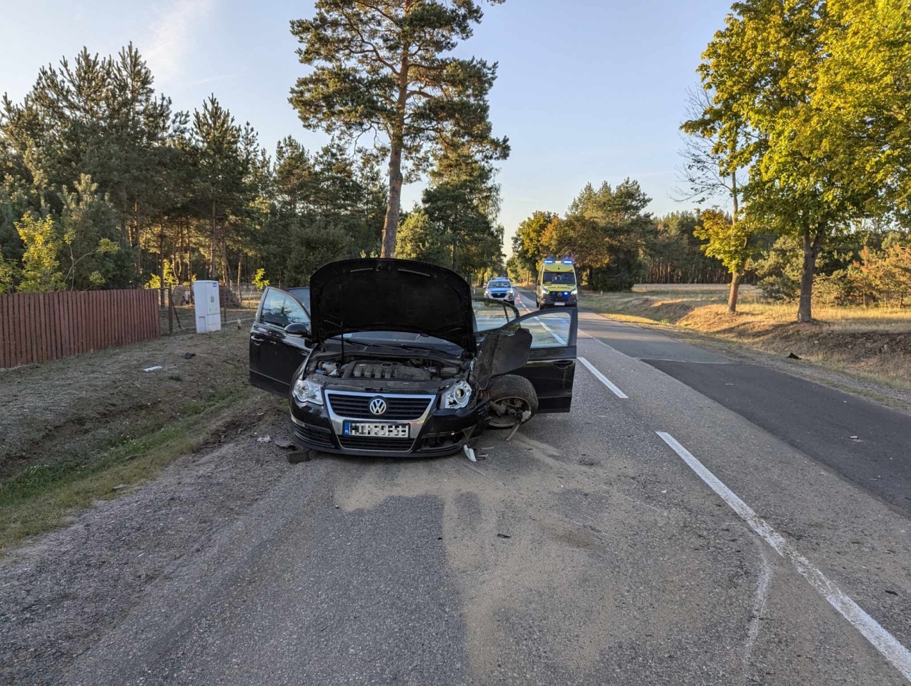 Wypadek na DK53 w Wydmusach [14.08.2024] - zdjęcie #11 - eOstroleka.pl