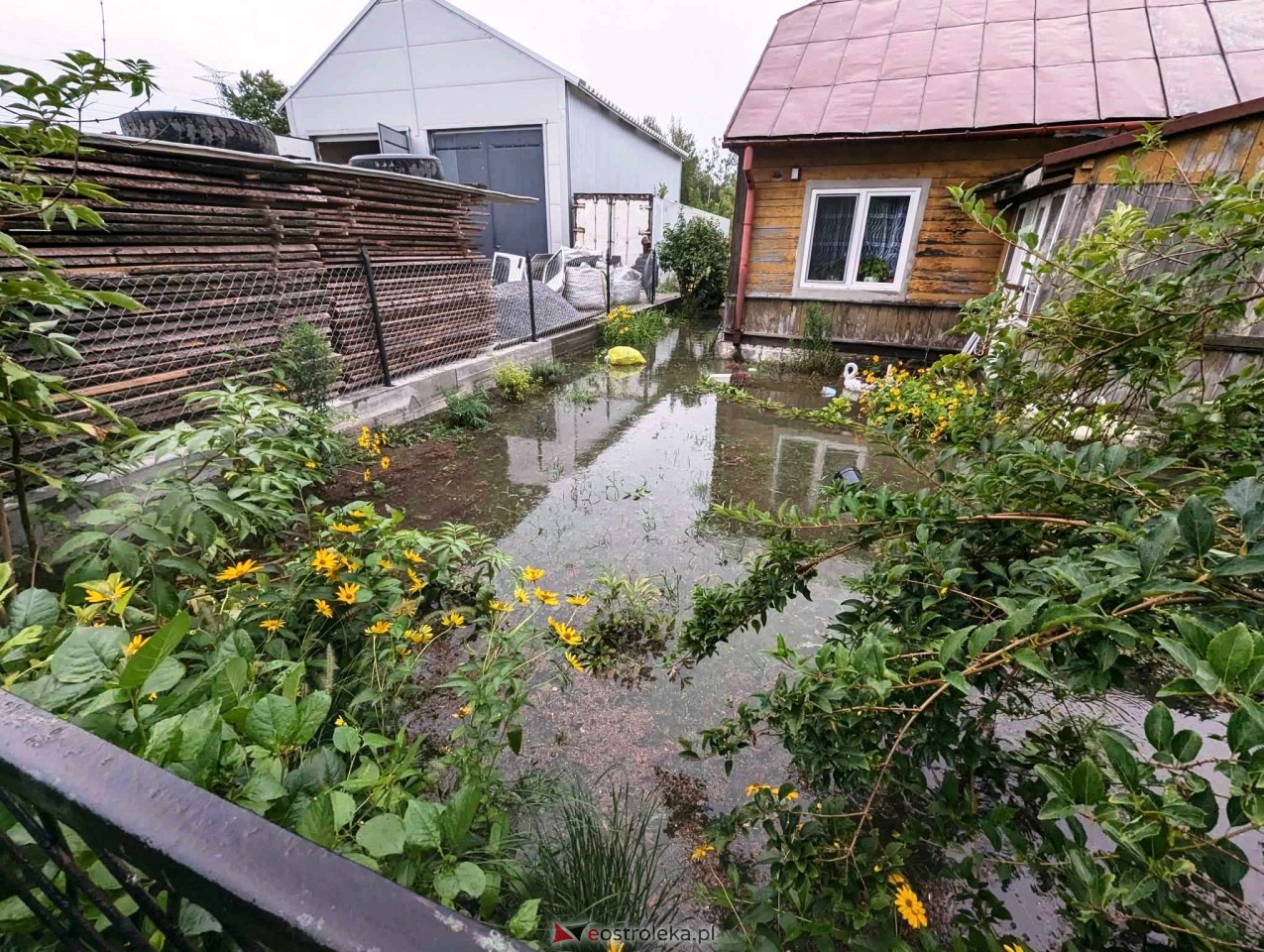 Zalana posesja przy Energetycznej [19.08.2024] - zdjęcie #2 - eOstroleka.pl