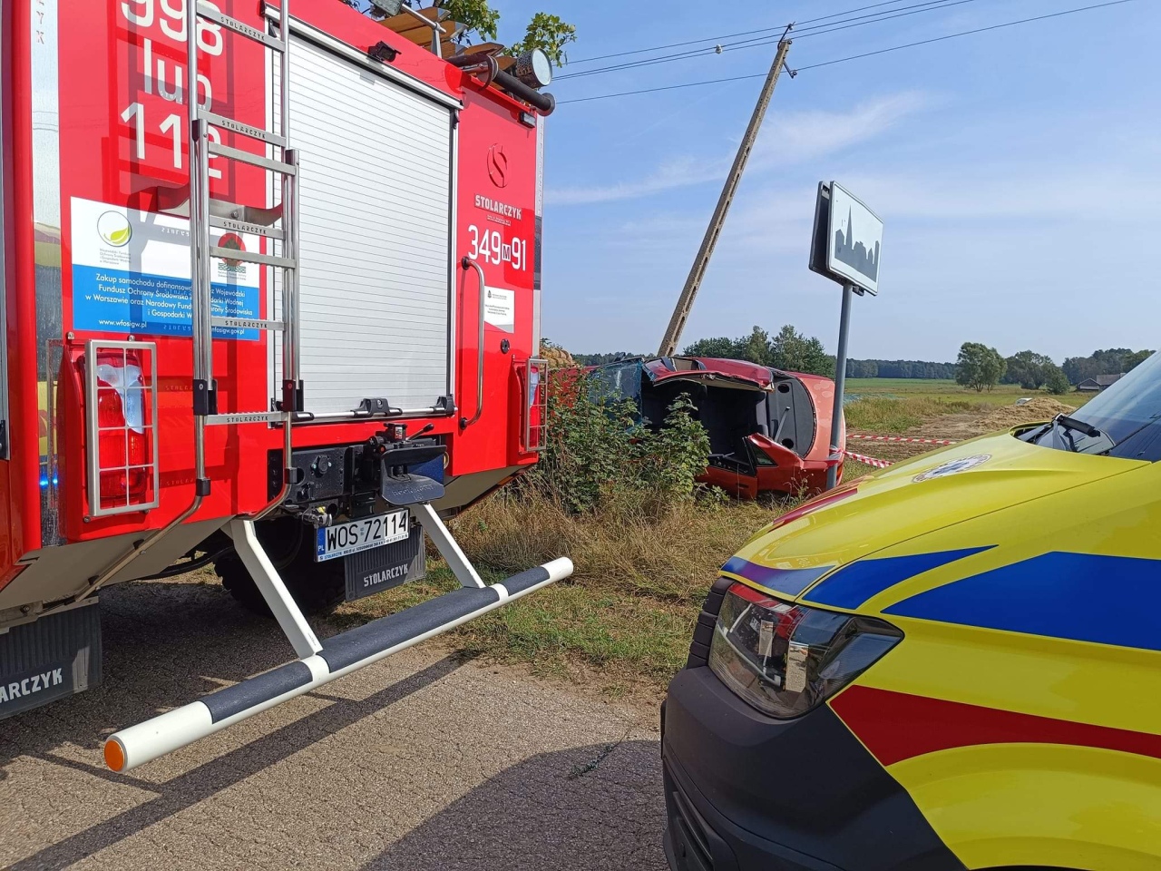 Wypadek w Trzaskach [25.08.2024] - zdjęcie #2 - eOstroleka.pl