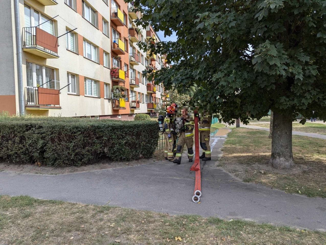 Pożar na balkonie przy ul. 11 Listopada w Ostrołęce [09.09.2024] - zdjęcie #7 - eOstroleka.pl