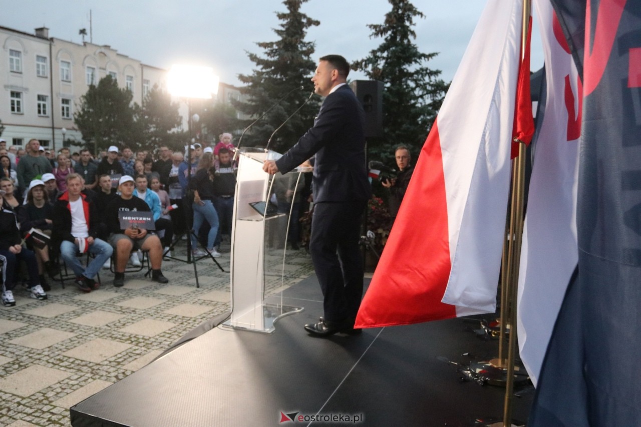 Sławomir Mentzen i Ewa Zajączkowska-Hernik w Ostrołęce [14.09.2024] - zdjęcie #36 - eOstroleka.pl