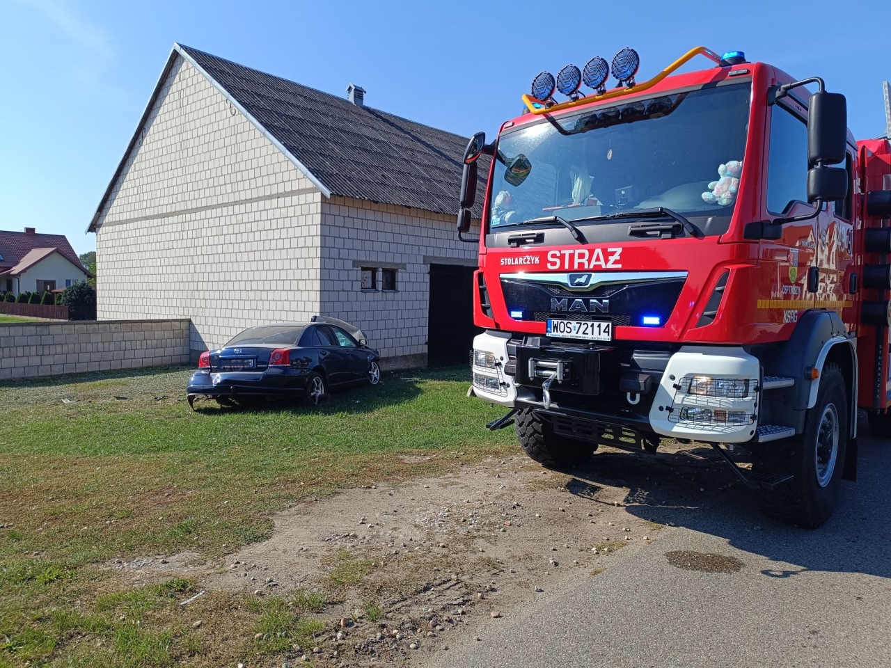 Wypadek w Chrostowie [22.09.2024] - zdjęcie #1 - eOstroleka.pl