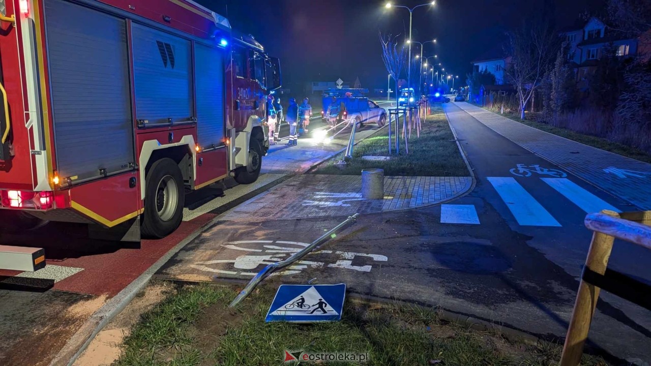 Wypadek przy ul. Gołasia [19.11.2024] - zdjęcie #11 - eOstroleka.pl