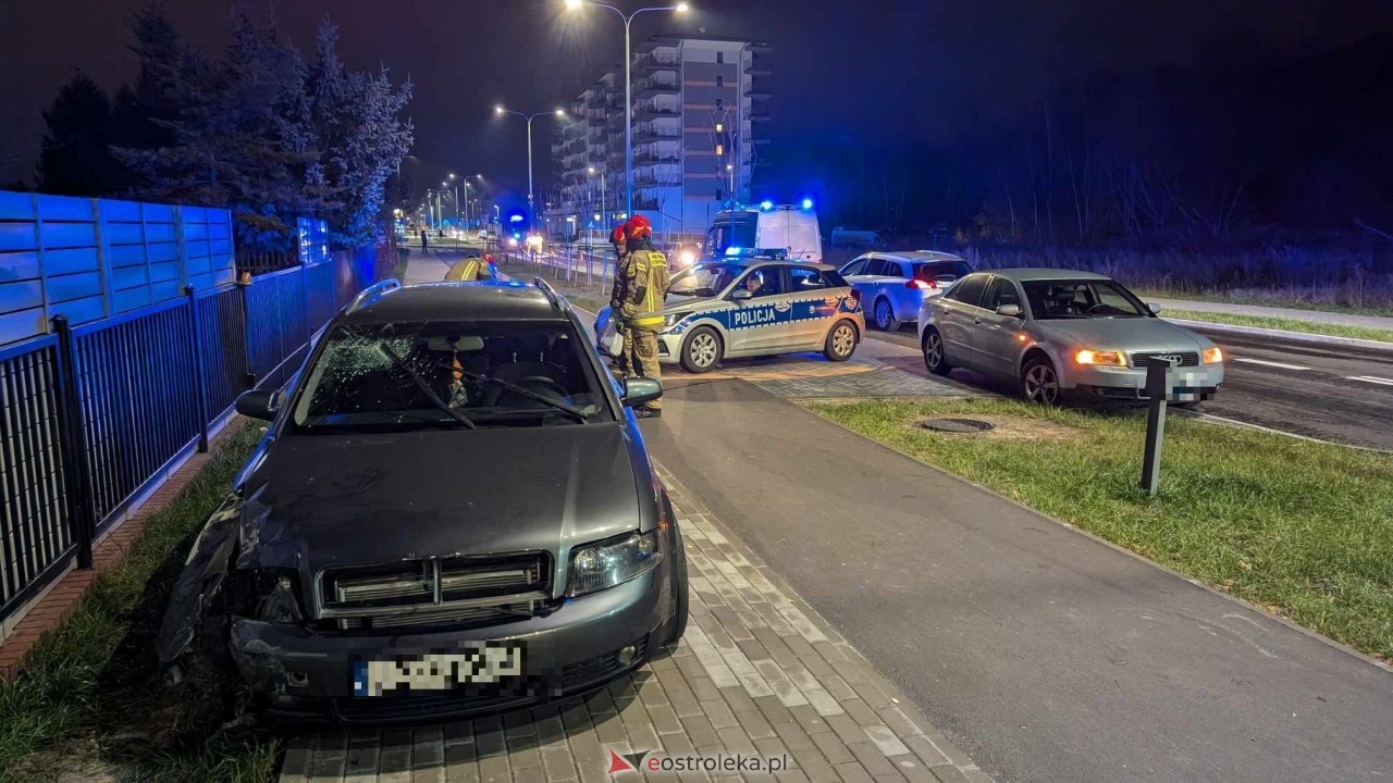 Wypadek przy ul. Gołasia [19.11.2024] - zdjęcie #8 - eOstroleka.pl