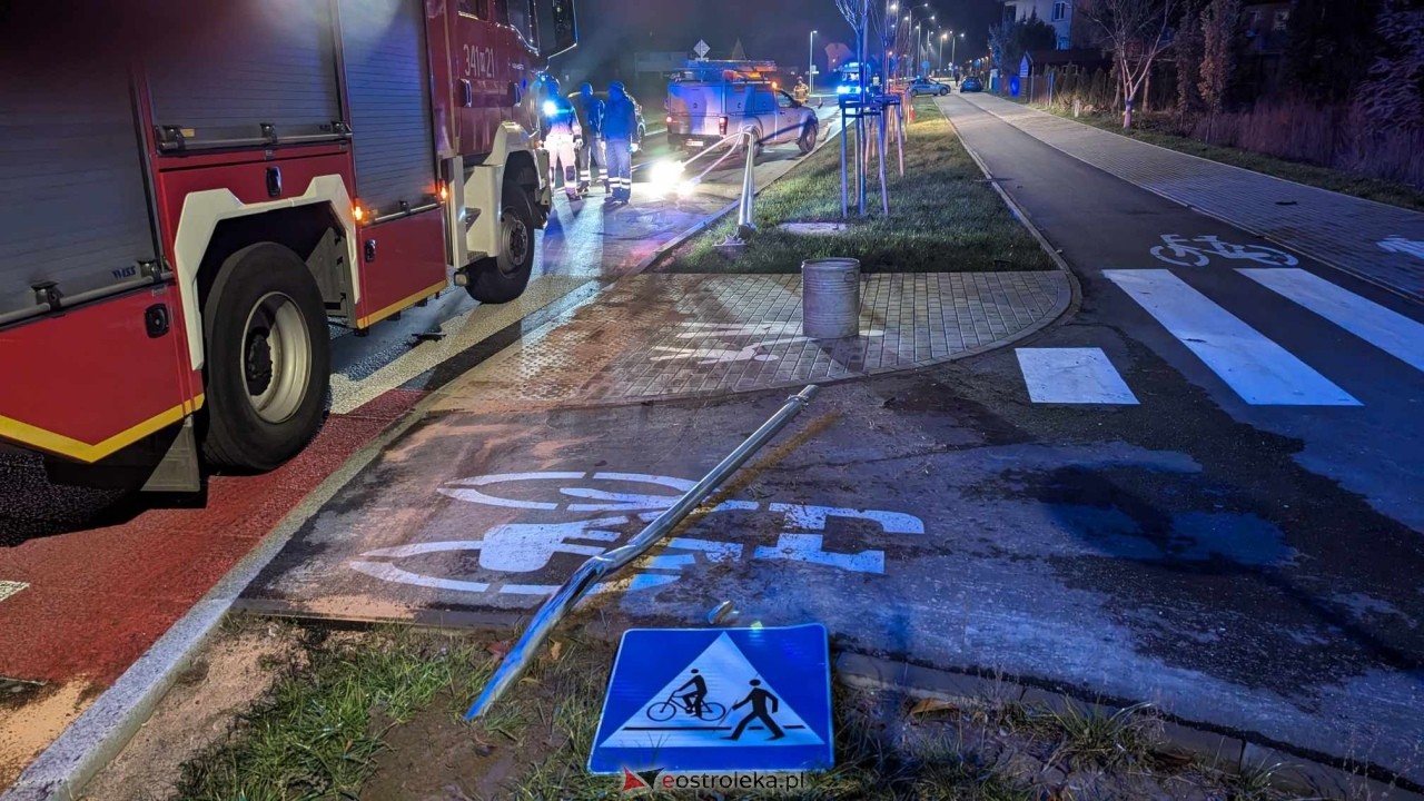 Wypadek przy ul. Gołasia [19.11.2024] - zdjęcie #1 - eOstroleka.pl