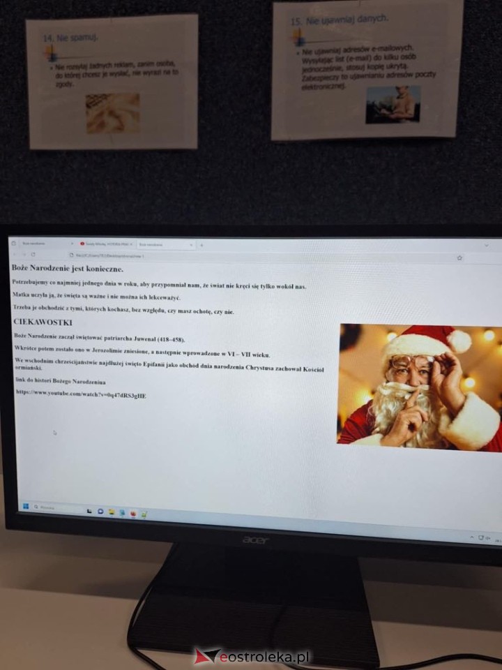 Świąteczna magia w HTML - SP 10 Ostrołęka - zdjęcie #1 - eOstroleka.pl