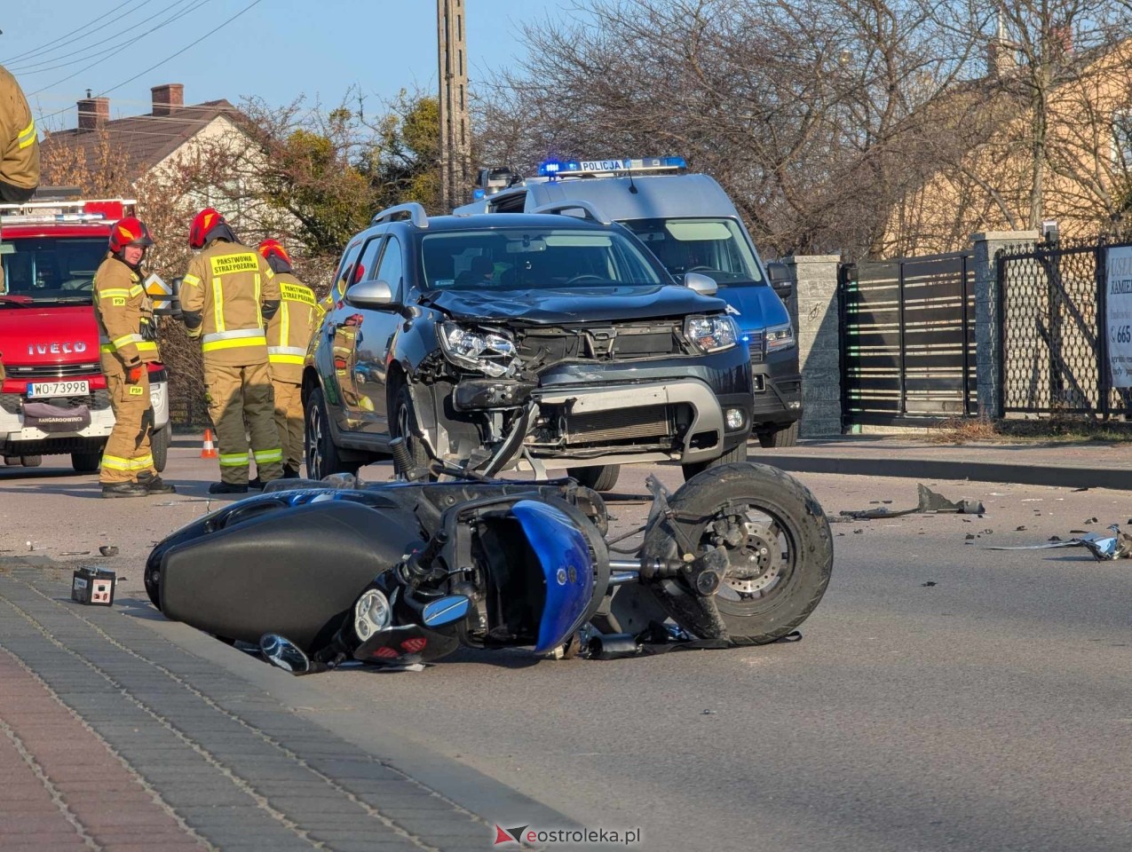 Wypadek na ul. Kościuszki w Rzekuniu [10.02.2025] - zdjęcie #7 - eOstroleka.pl