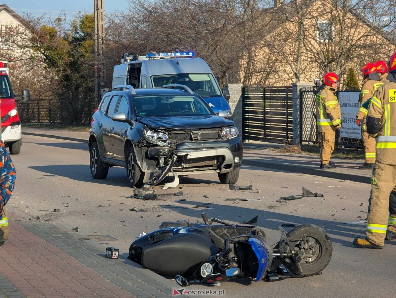 Wypadek na ul. Kościuszki w Rzekuniu [10.02.2025] - zdjęcie #4 - eOstroleka.pl