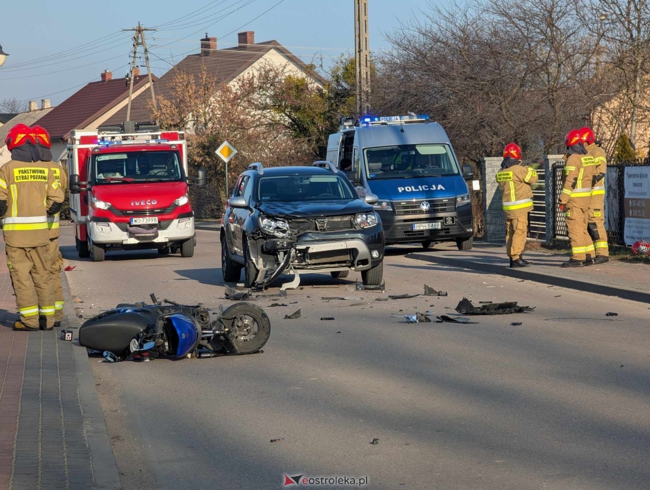 Wypadek na ul. Kościuszki w Rzekuniu [10.02.2025] - zdjęcie #2 - eOstroleka.pl