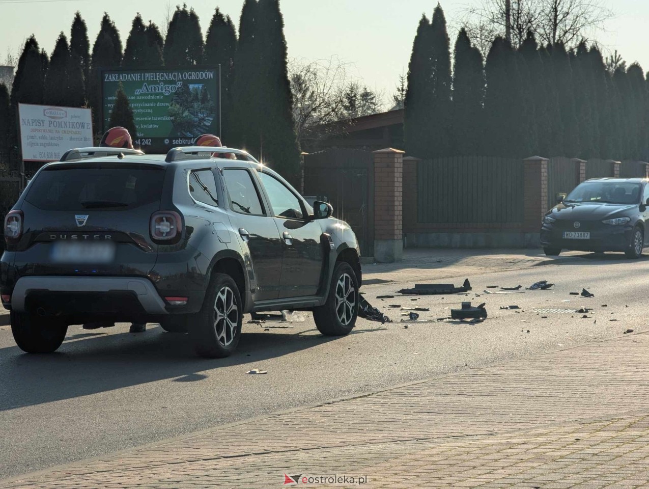 Wypadek na ul. Kościuszki w Rzekuniu [10.02.2025] - zdjęcie #1 - eOstroleka.pl