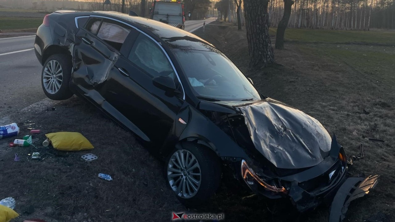 Wypadek na trasie Rzekuń-Zamość [23.02.2025] - zdjęcie #4 - eOstroleka.pl