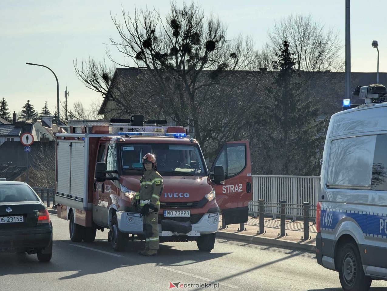 Wypadek na moście im. Wyszyńskiego w Ostrołęce [15.03.2025] - zdjęcie #5 - eOstroleka.pl