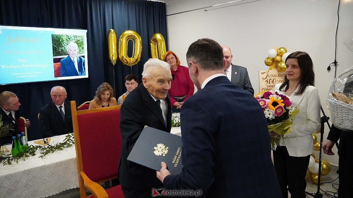 100-ne urodziny Wacława Żebrowskiego z gminy Olszewo-Borki [17.03.2025] - zdjęcie #33 - eOstroleka.pl
