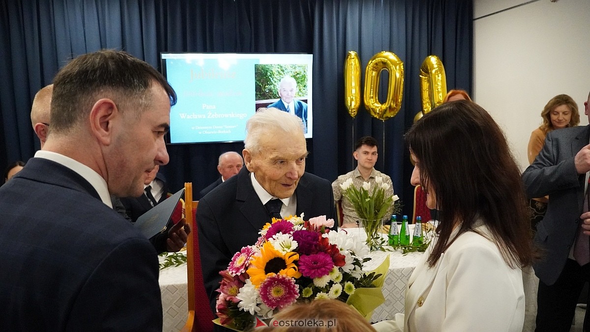 100-ne urodziny Wacława Żebrowskiego z gminy Olszewo-Borki [17.03.2025] - zdjęcie #32 - eOstroleka.pl