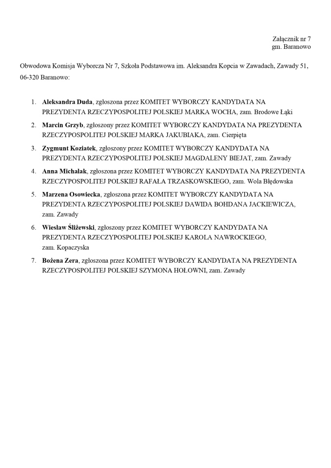 Wybory prezydenckie 2025. Skład obwodowych komisji wyborczych - zdjęcie #237 - eOstroleka.pl