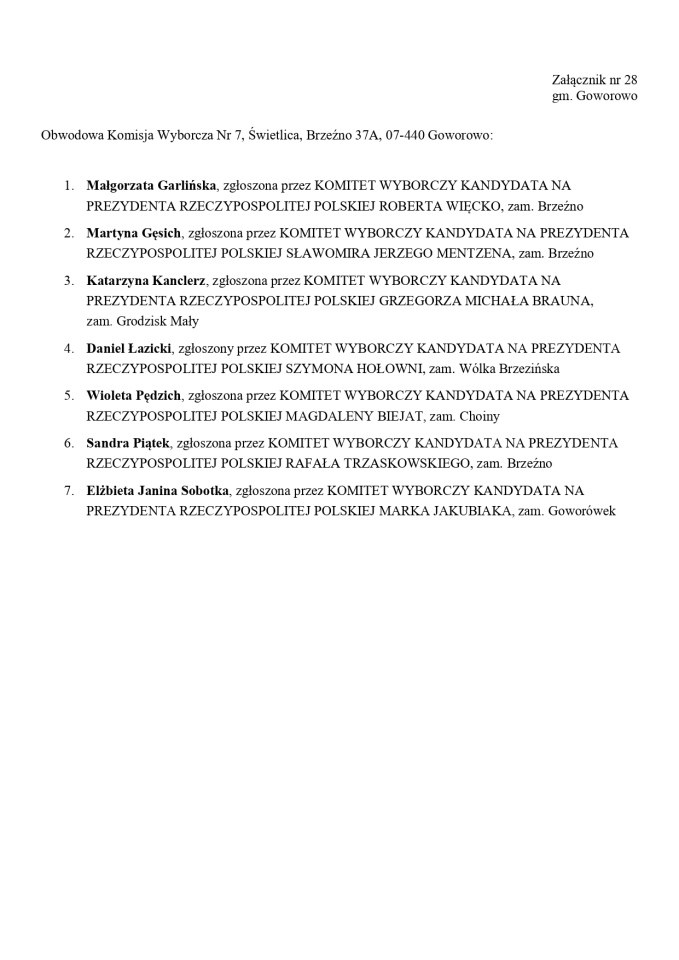 Wybory prezydenckie 2025. Skład obwodowych komisji wyborczych - zdjęcie #216 - eOstroleka.pl