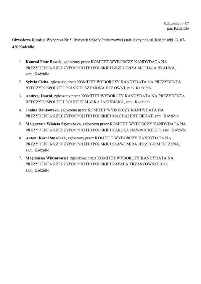 Wybory prezydenckie 2025. Skład obwodowych komisji wyborczych - zdjęcie #207 - eOstroleka.pl