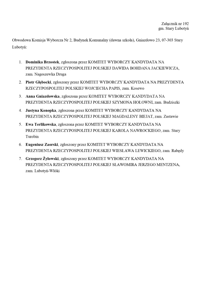 Wybory prezydenckie 2025. Skład obwodowych komisji wyborczych - zdjęcie #50 - eOstroleka.pl