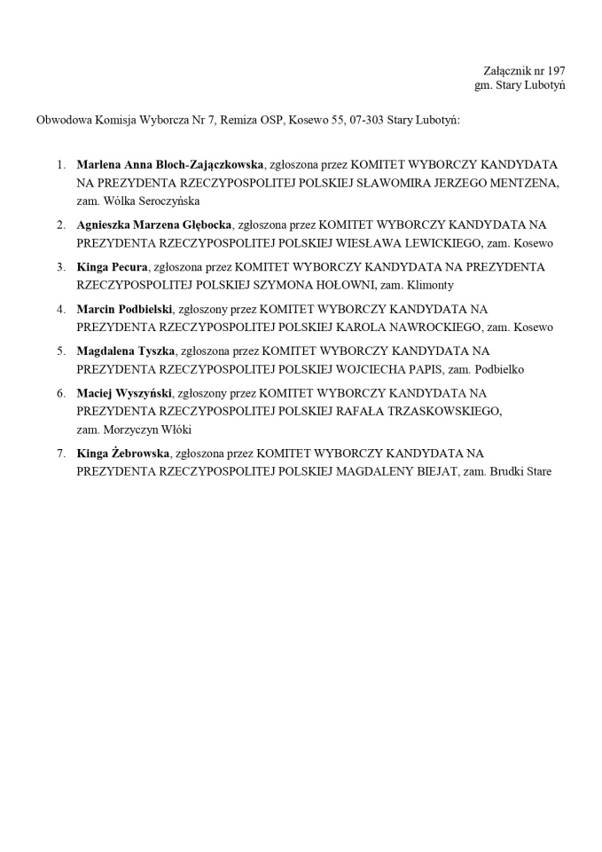 Wybory prezydenckie 2025. Skład obwodowych komisji wyborczych - zdjęcie #45 - eOstroleka.pl
