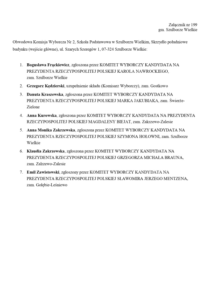 Wybory prezydenckie 2025. Skład obwodowych komisji wyborczych - zdjęcie #43 - eOstroleka.pl