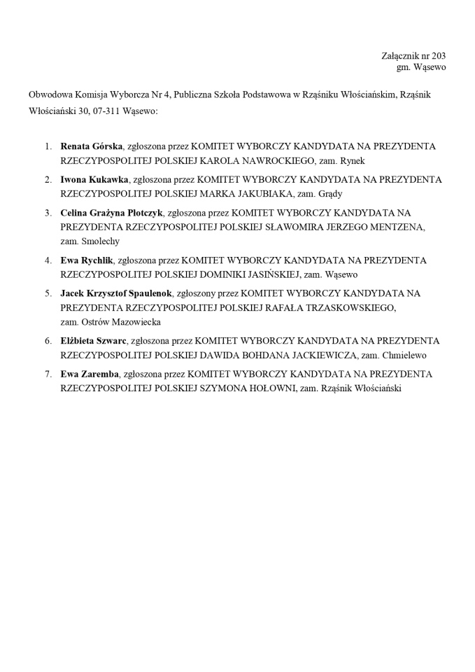 Wybory prezydenckie 2025. Skład obwodowych komisji wyborczych - zdjęcie #39 - eOstroleka.pl