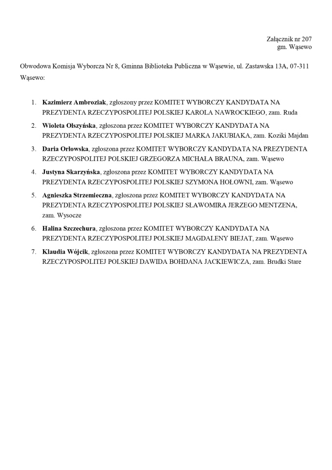 Wybory prezydenckie 2025. Skład obwodowych komisji wyborczych - zdjęcie #35 - eOstroleka.pl
