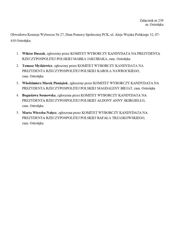 Wybory prezydenckie 2025. Skład obwodowych komisji wyborczych - zdjęcie #3 - eOstroleka.pl