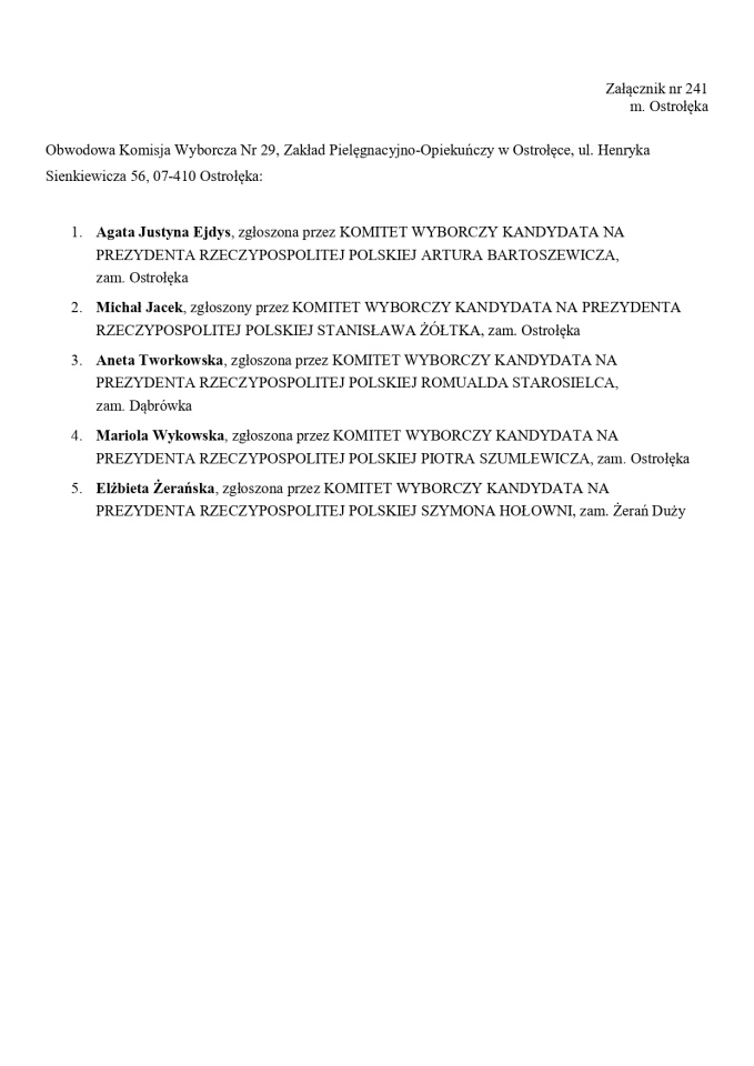 Wybory prezydenckie 2025. Skład obwodowych komisji wyborczych - zdjęcie #1 - eOstroleka.pl