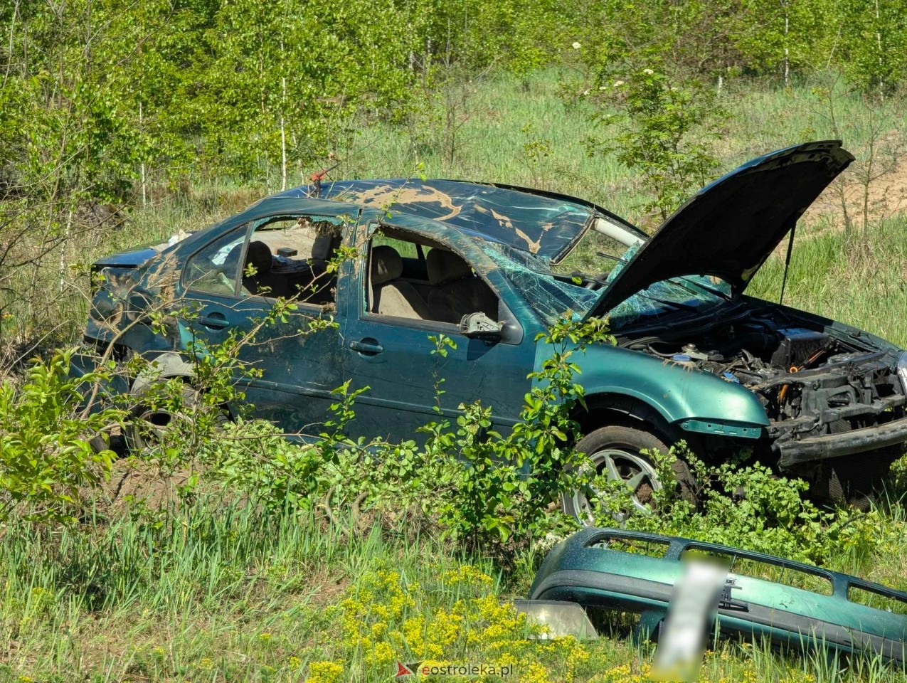 Wypadek w Łodziskach [13.05.2025] - zdjęcie #17 - eOstroleka.pl
