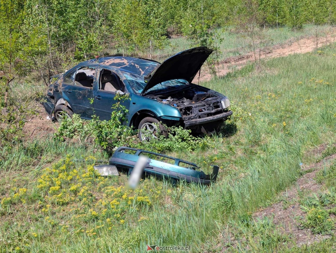 Wypadek w Łodziskach [13.05.2025] - zdjęcie #10 - eOstroleka.pl