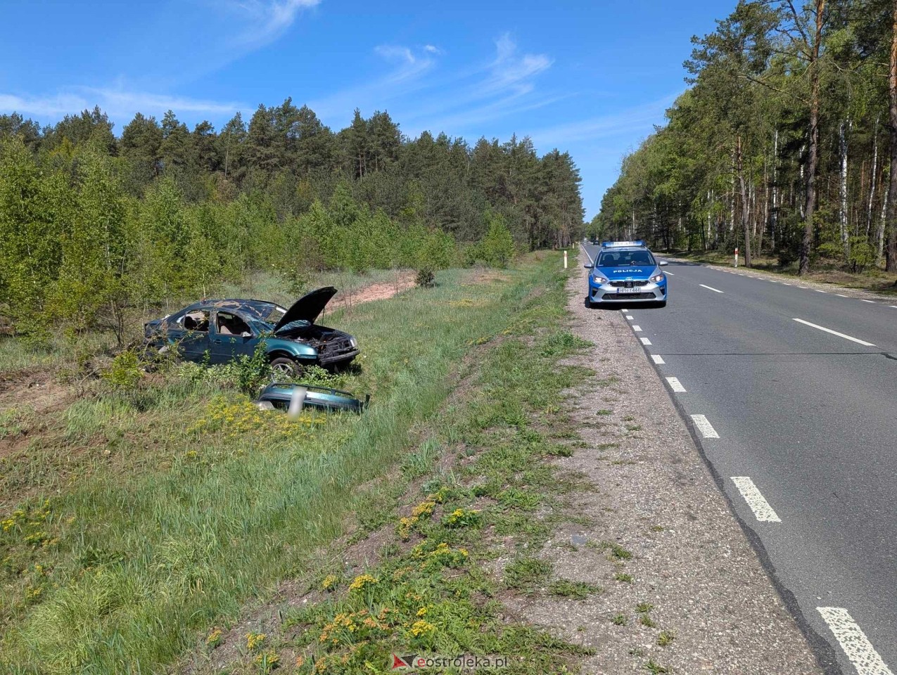 Wypadek w Łodziskach [13.05.2025] - zdjęcie #6 - eOstroleka.pl