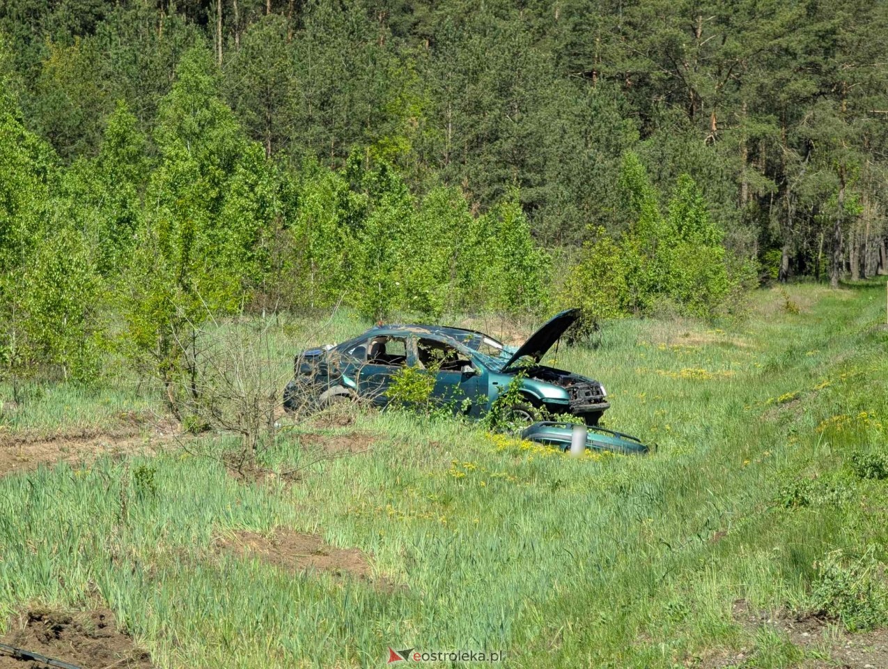 Wypadek w Łodziskach [13.05.2025] - zdjęcie #4 - eOstroleka.pl