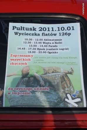 Ostrołęcki klub miłośników fiata 126p  - Terytorium 126p odwiedził Pułtusk - fot. Terytorium 126p (10.X.2011) - zdjęcie #12 - eOstroleka.pl