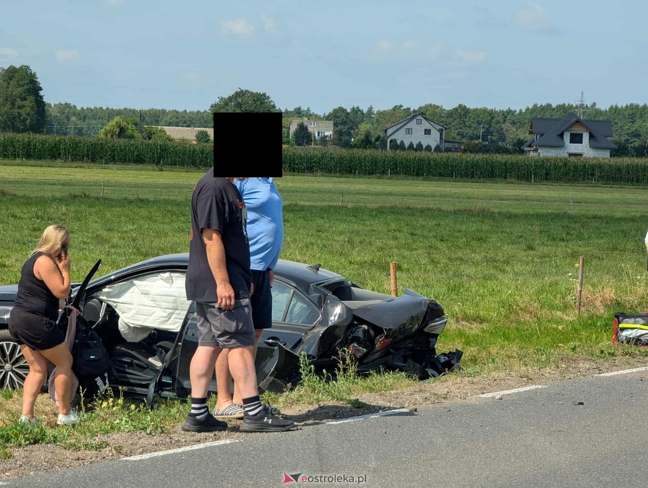 Wypadek na trasie Ostrołęka - Dylewo [16.08.2025] - zdjęcie #10 - eOstroleka.pl