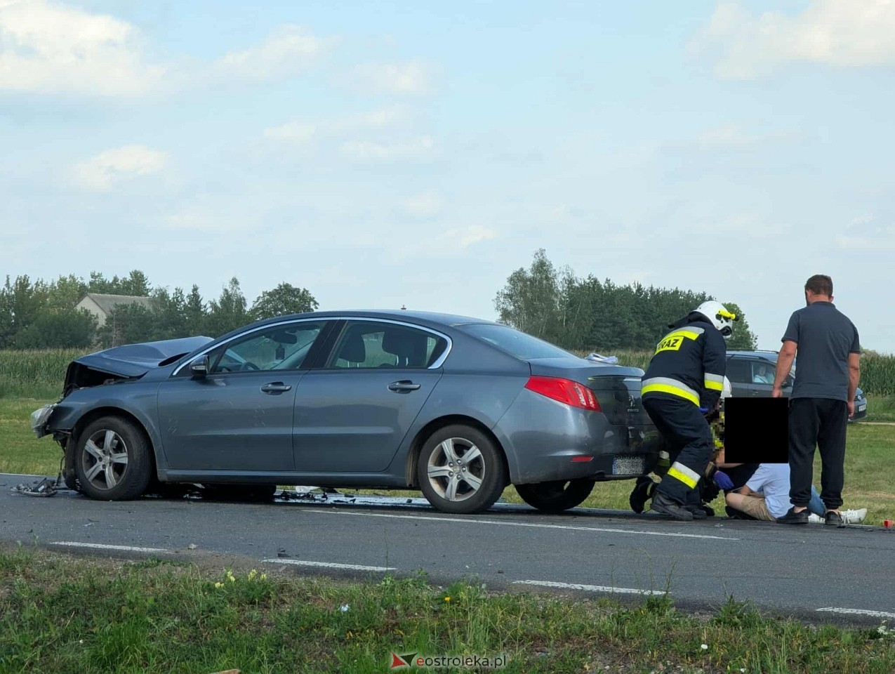 Wypadek na trasie Ostrołęka - Dylewo [16.08.2025] - zdjęcie #8 - eOstroleka.pl