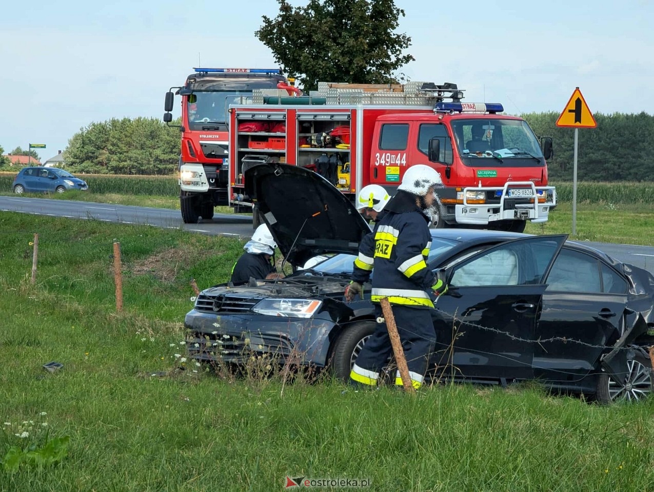 Wypadek na trasie Ostrołęka - Dylewo [16.08.2025] - zdjęcie #4 - eOstroleka.pl