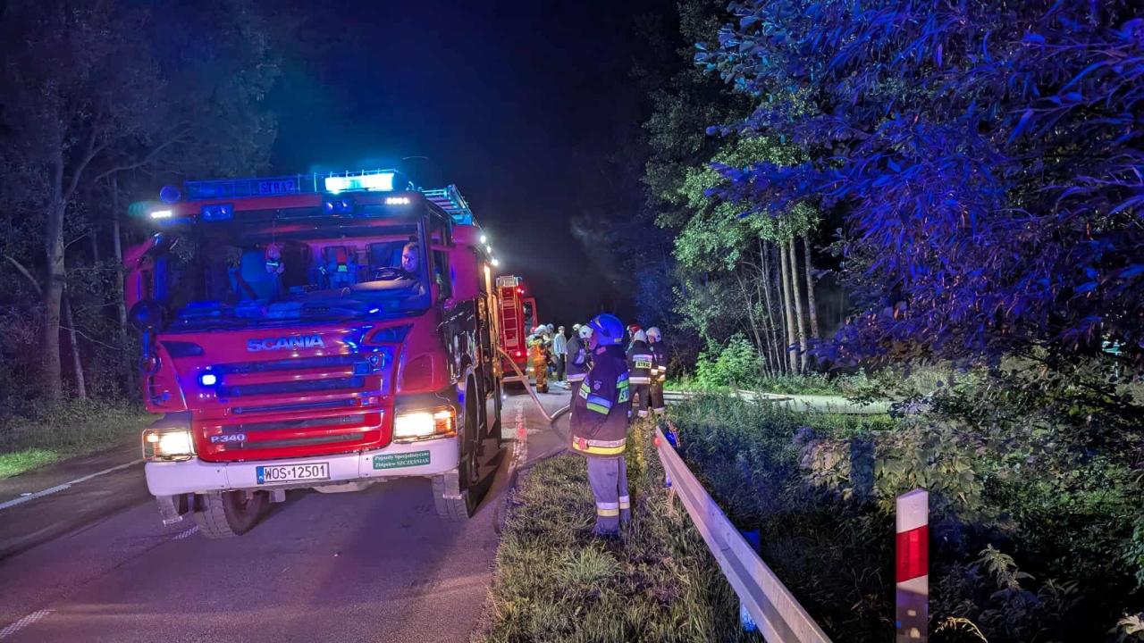 Pożar buggy na trasie Ostrołęka - Goworowo [23.09.2025] - zdjęcie #6 - eOstroleka.pl