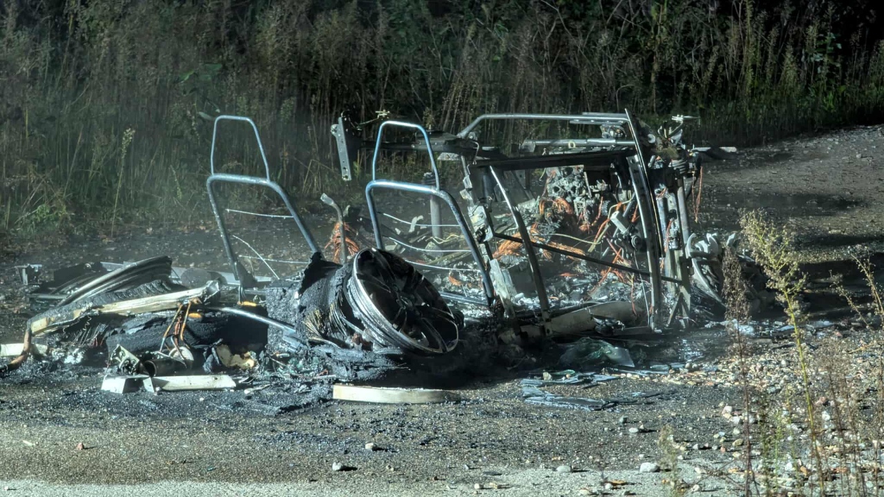 Pożar buggy na trasie Ostrołęka - Goworowo [23.09.2025] - zdjęcie #1 - eOstroleka.pl