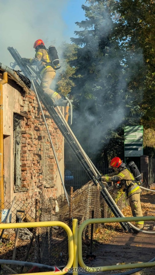 Pożar pustostanu na Kickiego [21.10.2025] - zdjęcie #3 - eOstroleka.pl