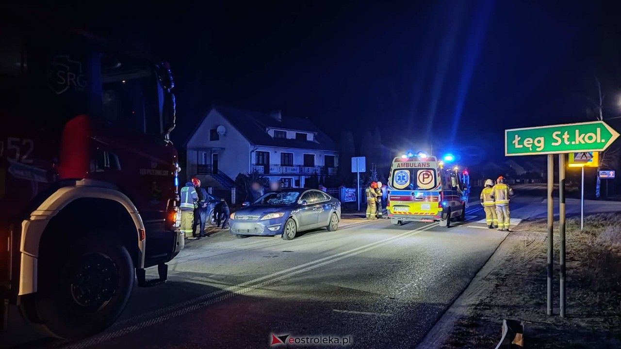 Wypadek w Łęgu Starościńskim - potrącenie pieszego [12.12.2025] - zdjęcie #14 - eOstroleka.pl